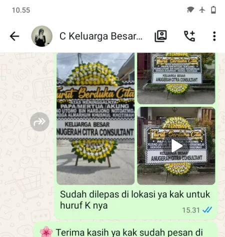 Pengiriman Papan Bunga Duka Poris Plawad